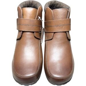 Propet Delaney Chestnut Brown Leather Strap Ankle Boots Women's Size 10 Comfort